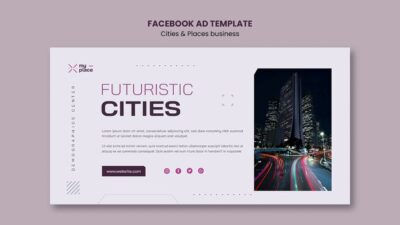 Free PSD | Flat design cities and places template