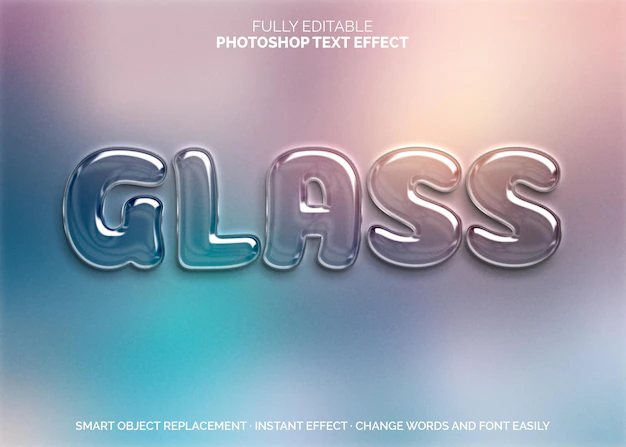 Free PSD | Glass text effect