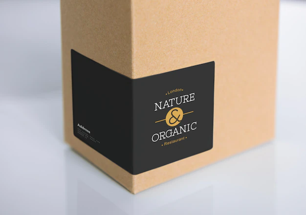 Free PSD | Natural paper box packaging mockup