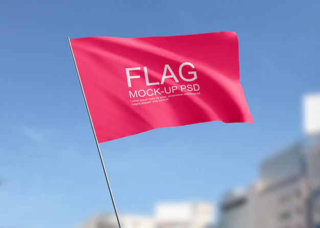 Free PSD | Waving flag mockup