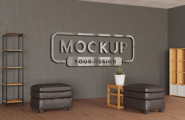 Free PSD | Interior office logo mockup