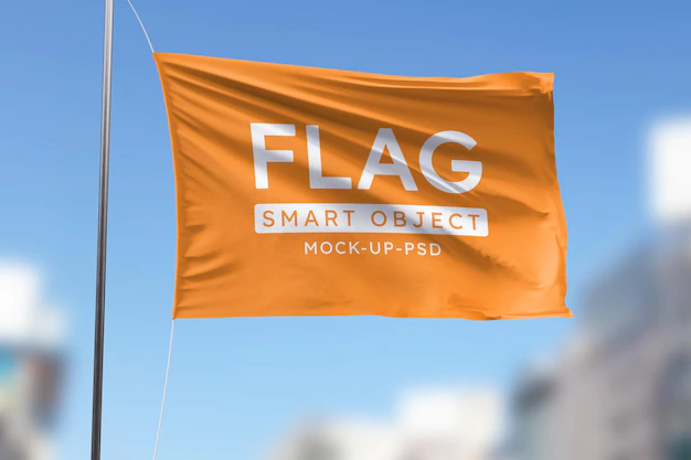 Free PSD | Waving flag mockup