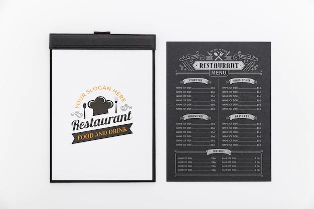 Free PSD | Restaurant menu concept mockup