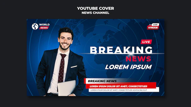Free PSD | Youtube news channel cover