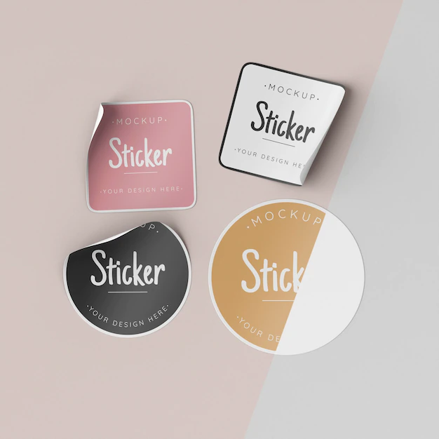 Free PSD | Top view sticker collection mock up