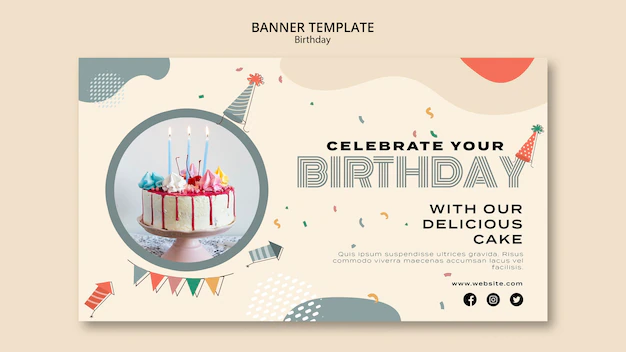 Free PSD | Happy birthday banner template