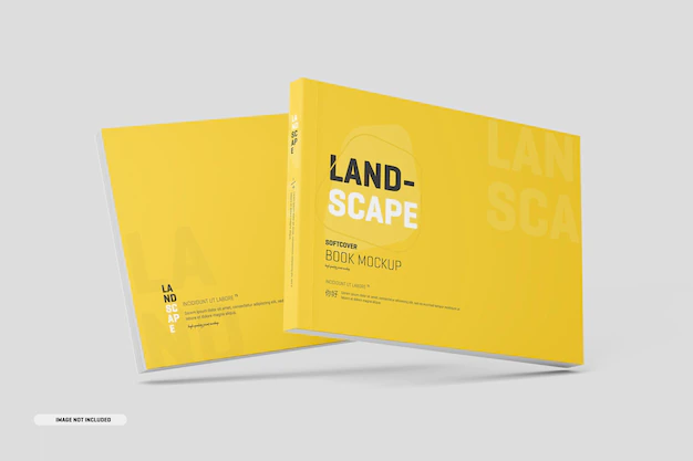 Free PSD | Landscape softcover book mockup