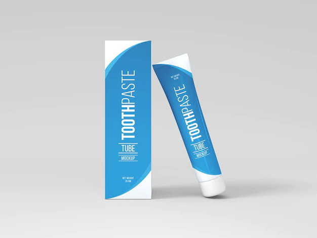 Free PSD | Toothpaste tube with box mockup