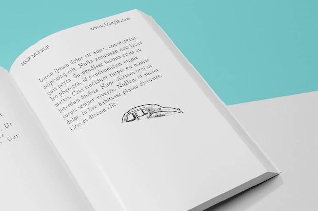Free PSD | High angle open book mock-up with illustration