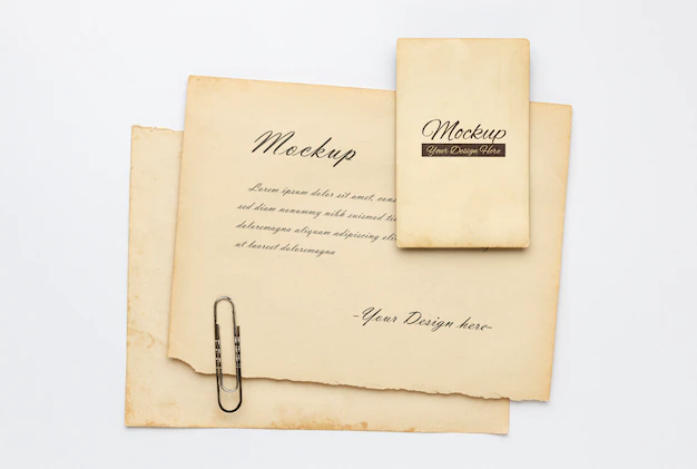 Free PSD | Vintage stationery collection resources