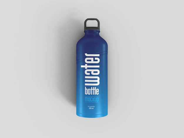 Free PSD | Metallic sports water bottle mockup