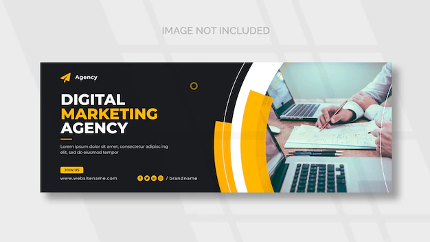 Free PSD | Digital marketing facebook cover page template