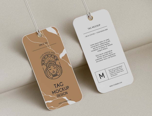 Free PSD | Close up on realistic tag mockup