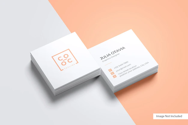 Free PSD | Square business card mockup