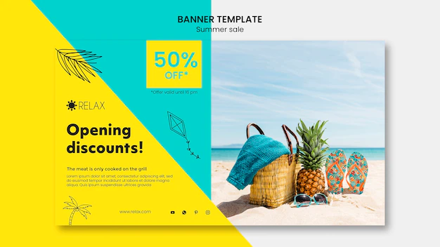 Free PSD | Summer sale banner template