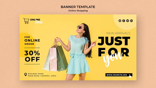 Free PSD | Horizontal banner for online fashion sale