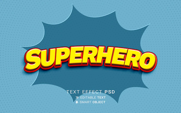 Free PSD | Creative super hero text effect