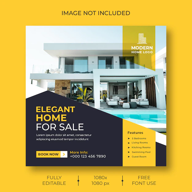 Free PSD | Real estate social media instagram post and banner template