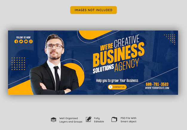 Free PSD | Digital marketing agency and corporate facebook cover template