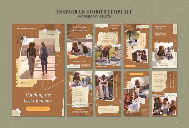 Free PSD | Paper texture instagram stories template