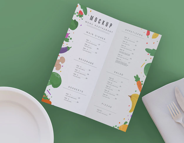 Free PSD | Restaurant menu mockup