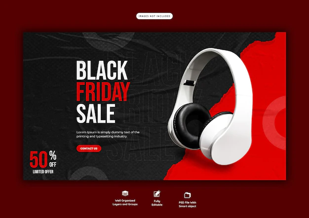 Free PSD | Black friday super sale web banner template