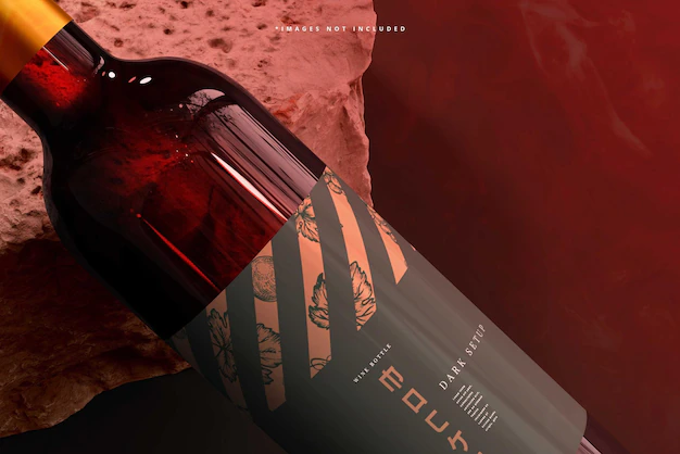 Free PSD | Wine bottle mockup