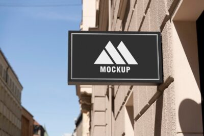 Free PSD | City business signs mockup