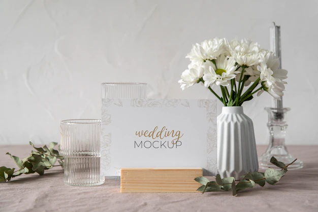 Free PSD | Wedding table display mock-up