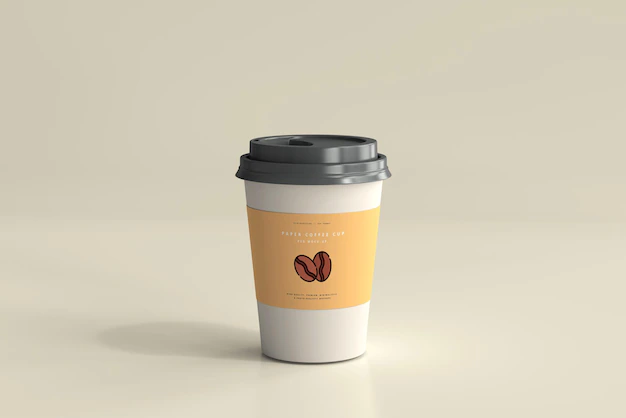 Free PSD | Medium size paper coffee cup mockup