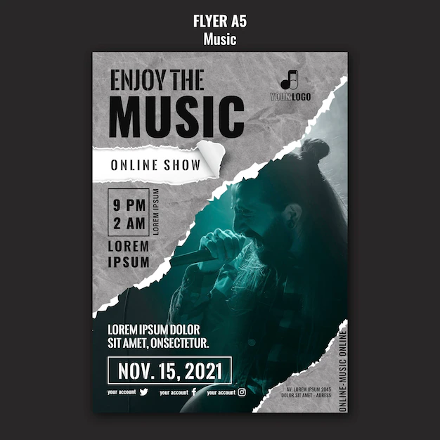 Free PSD | Music flyer design template