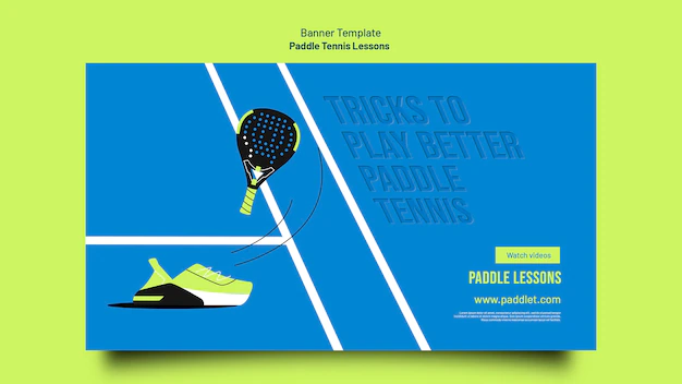 Free PSD | Flat design paddle tennis template