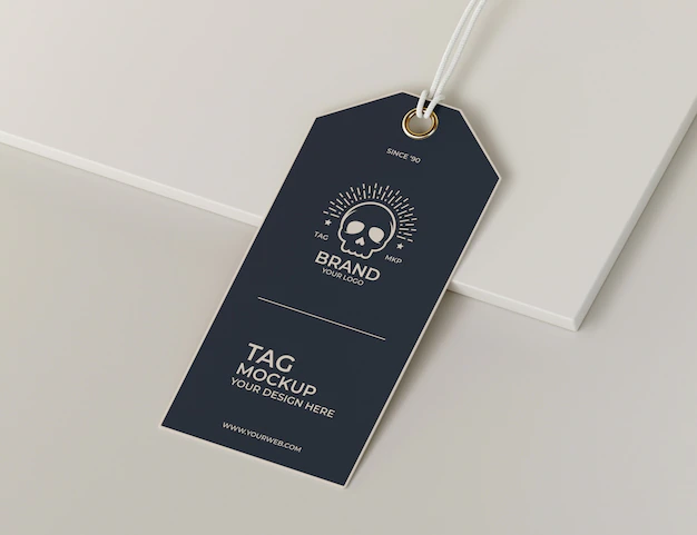 Free PSD | Close up on realistic tag mockup