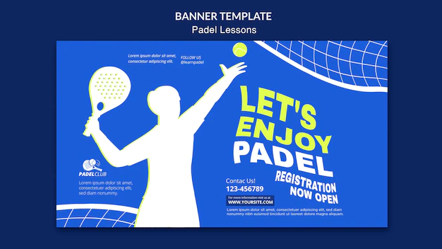 Free PSD | Flat design padel lessons template