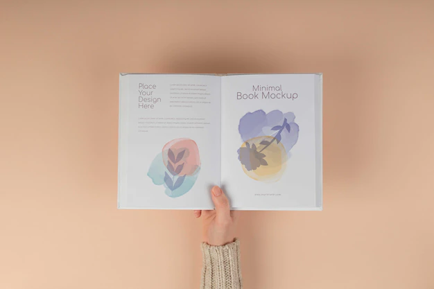 Free PSD | Book mockup with minimal design