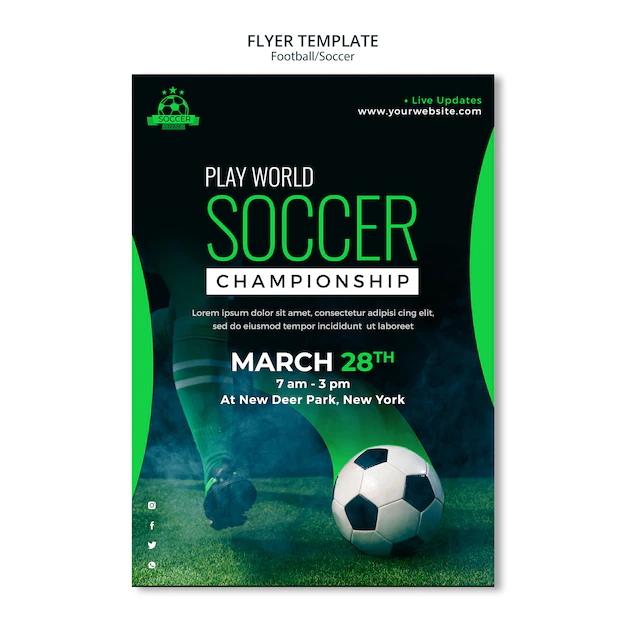 Free PSD | Realistic soccer template design