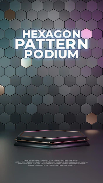 Free PSD | Hexagon 3d podium product display