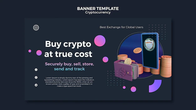 Free PSD | Cryptocurrency design template of banner