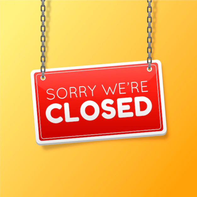Free Vector | Gradient sorry we're closed signboard