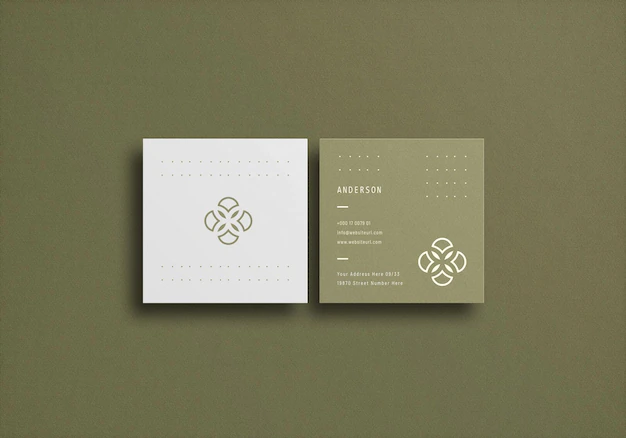 Free PSD | Square business card mockup