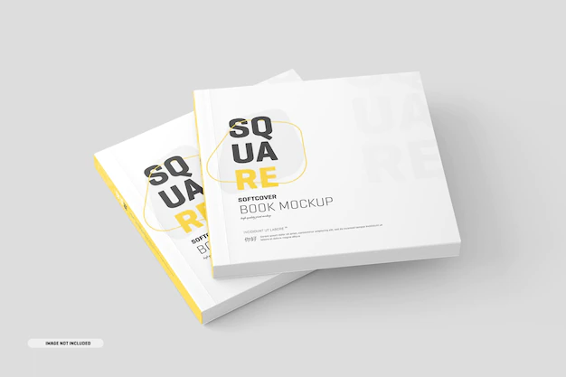 Free PSD | Square softcover book mockup