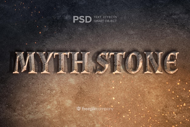 Free PSD | Text effect stone mockup