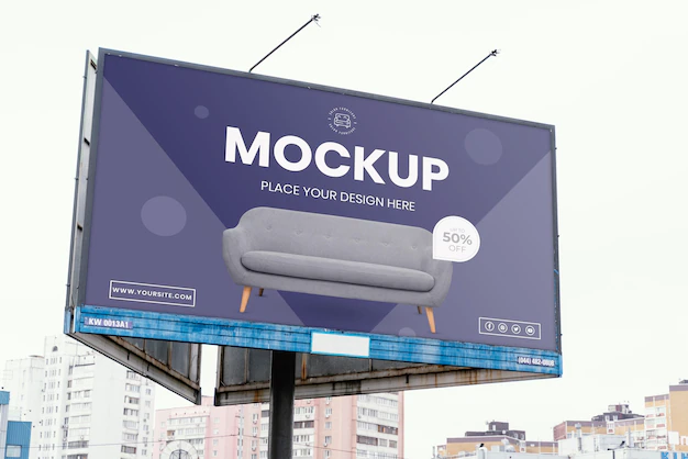 Free PSD | Street billboard display mock-up outdoors
