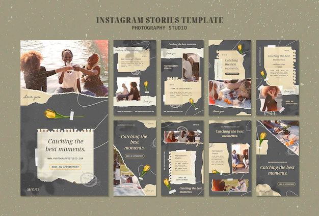 Free PSD | Paper texture instagram stories template