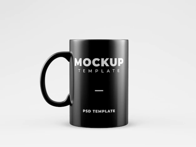 Free PSD | Black mug mockup template