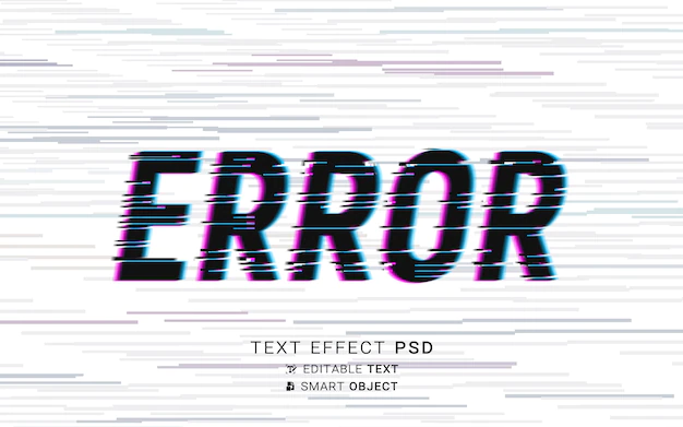 Free PSD | Futuristic glitch text effect