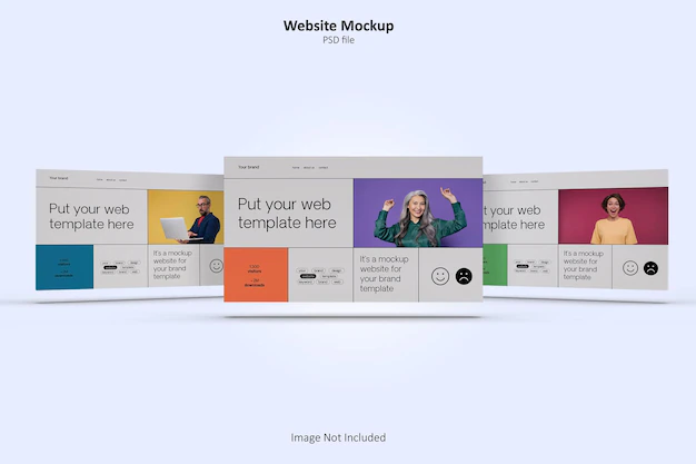Free PSD | Web template 3d mockup