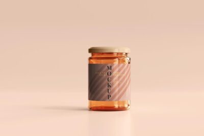 Free PSD | Marmalade glass jar mockup