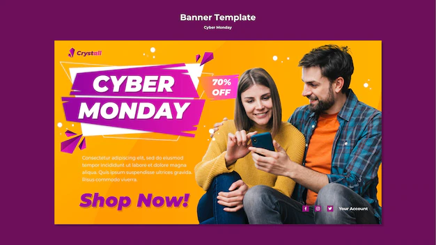 Free PSD | Cyber monday banner template