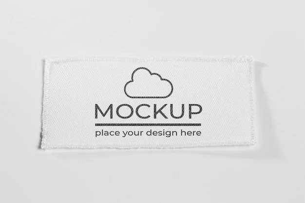 Free PSD | White fabric clothing patch mock-up